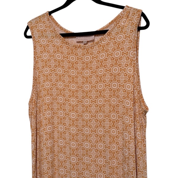 Philosophy Jersey Knit Mandala Geometric Yellow Sleeveless Swing Dress Womens 2X - Picture 4 of 10